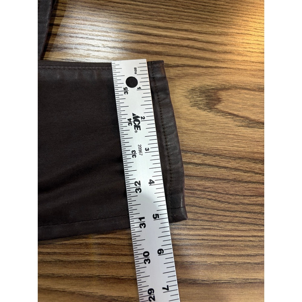 AG Adriano Goldschmied Coated Legging Ankle Jeans Size 29R Brown Leather Look - Picture 8 of 12